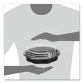 Food Service | SOLO 809011-PP94 OctaView 9.55 in. x 9.1 in. x 3 in. 31 oz. Plastic Hinged-Lid Hot Food Containers - Black/Clear (100/Carton) image number 5