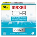 Office Jansan | Maxell 648210 700 MB/80 min. 48x Slim Jewel Case CD-R Recordable Disc - Silver (10/Pack) image number 0