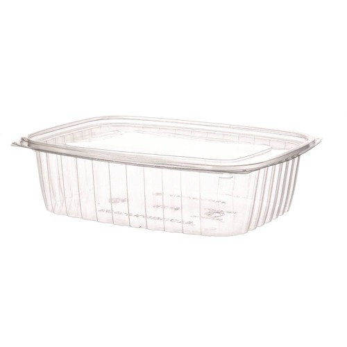 Eco-Products EP-RC48 8 in. x 6 in. x 2 in. 48 oz. Renewable and Compostable Rectangular Plastic Deli Containers - Clear (200/Carton)