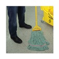 Mops | Boardwalk BWK503GNNB Premium Standard Cotton/Rayon Fiber Mop Head - Large, Green (12/Carton) image number 8