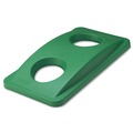 Trash & Waste Bins | Rubbermaid Commercial FG269288GRN 20.38 in. x 11.38 in. x 2.75 in. Lid for Slim Jim Bottle Recycling Container - Green image number 0