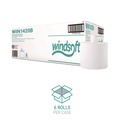 Cleaning Cloths | Windsoft WIN1420B 7.3 in. x 15 in. Center-Flow Perforated Paper Towel Roll - White (6 Rolls/Carton) image number 3