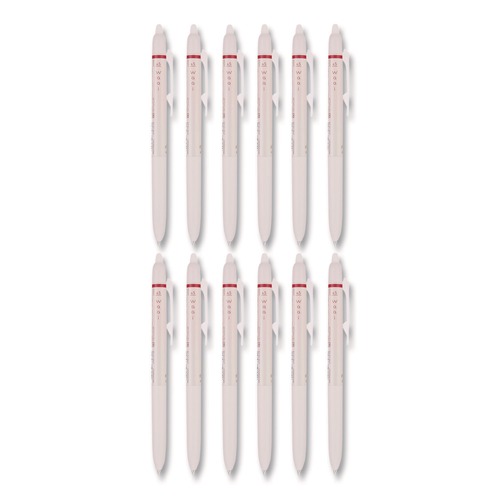Pens | Pilot PIL21074 Frixion Waai Erasable Gel Pen, Retractable, Extra Fine 0.5 mm, Cherry Ink, Beige/Cherry Barrel, Dozen image number 0