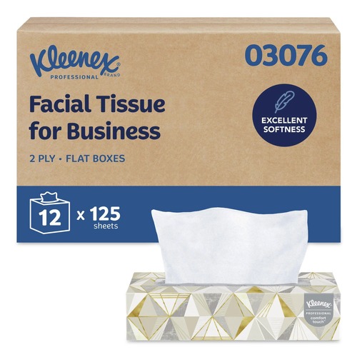 Cleaning & Janitorial Supplies | Kleenex 03076 2-Ply Facial Tissue for Business - White (12 Boxes/Carton) image number 0