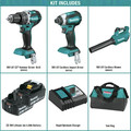 Combo Kits | Makita XT269M+XBU03Z 18V LXT Brushless Lithium-Ion 2-Tool Cordless Combo Kit (4 Ah) with LXT Brushless Blower image number 1