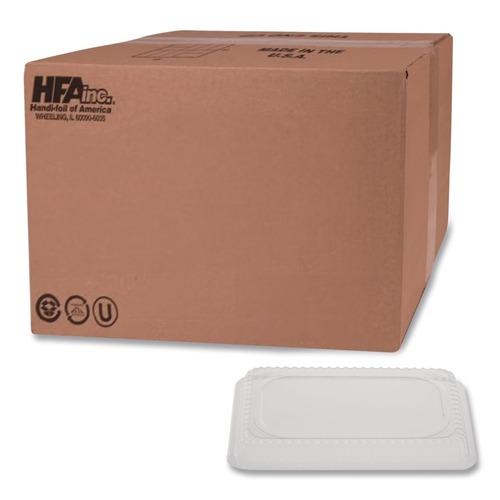 Bulk Savings Pricing 2 | Handi-Foil 2059DL-1000 Plastic Dome Lids for 1-lb. Oblong Pans - Clear (1000/Carton) image number 0