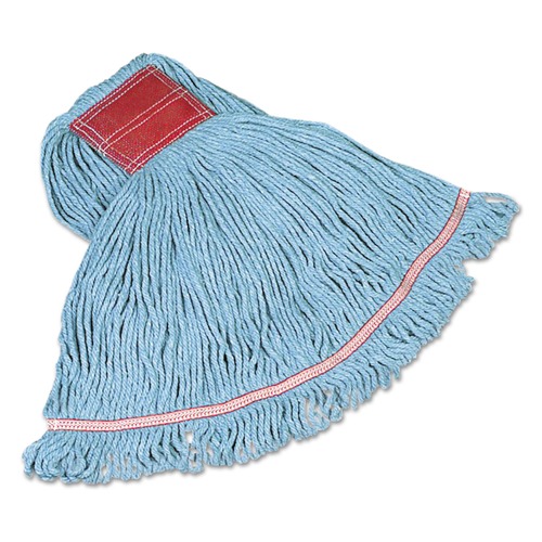 Labor Day Sale! Save $30 off $199! | Rubbermaid Commercial FGC15306BL00 Swinger Loop Cotton/Synthetic Wet Mop Heads - Large Blue (6/Carton) image number 0