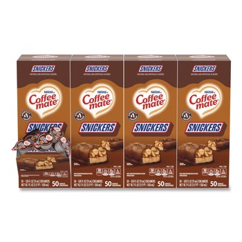 Coffee-Mate 12384196 0.38 oz. Mini Cups Liquid Coffee Creamer - Snickers (200/Carton)