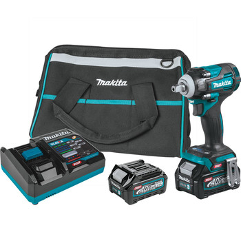 Makita 40V max XGT Brushless Lithium-Ion 1/2 in. Cordless 4-Speed Impact Wrench with Detent Anvil Kit (2.5 Ah)