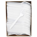 Cutlery | SOLO GBX5FW-0007 Guildware Cutlery Extra Heavyweight Plastic Forks - White (100/Box) image number 1