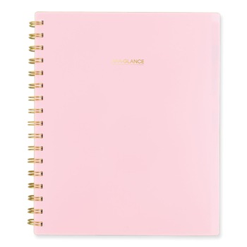 AT-A-GLANCE 13-Month: Jan 2026 to Jan 2027 8.81 in. x 7.88 in. Harmony Weekly/Monthly Poly Planner - Pink Cover