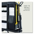 Utility Carts | Rubbermaid Commercial 2202526 9 in. x 21.1 in. x 33 in. 3.7 Bushels Side-Load Linen Bag for Rubbermaid Commercial 2202581/2202527/2202587 Carts - Black (4/Carton) image number 2