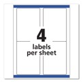  | Avery 08168 3.5 in. x 5 in. Shipping Labels with TrueBlock Technology - White (4/Sheet, 25 Sheets/Pack) image number 7
