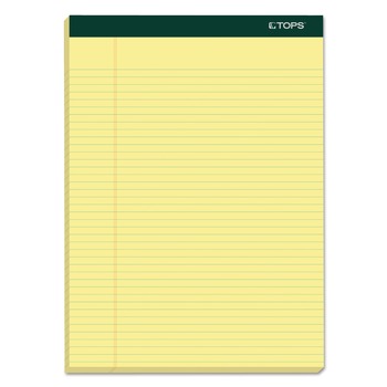 NOTEBOOKS AND PADS | TOPS 63376 Double Docket 100 Sheet 8.5 in. x 11.75 in. Narrow Rule Pads - Canary Yellow (6/Pack)