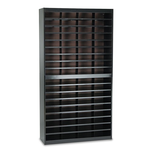 Office Filing Cabinets & Shelves | Safco 9241BLR 37.5 in. x 12.75 in. x 71 72 in. Compartments Steel/Fiberboard E-Z Stor Sorter - Black image number 0