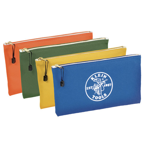 Cases and Bags | Klein Tools 5140 12 1/2 in. x 7 in. Canvas Zipper Bag Assortments (4/Pack) image number 0