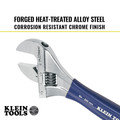 Adjustable Wrenches | Klein Tools D509-8 8 in. Extra-Wide Jaw Adjustable Wrench - Blue Handle image number 1