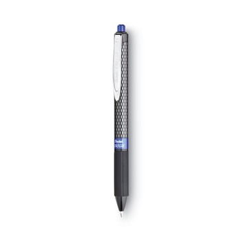 Pentel 0.7 mm Retractable Black Barrel Oh Gel Pen - Medium, Blue (1 Dozen)
