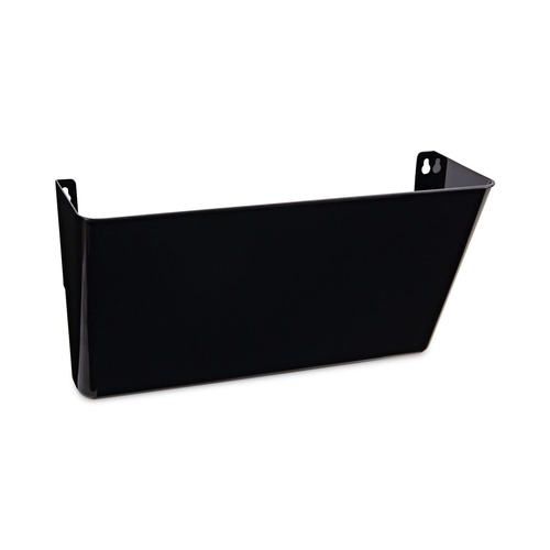 Office Jansan | Universal UNV08122 13 in. x 4.13 in. x 14.5 in. Plastic Wall File Pocket - Letter, Black image number 0