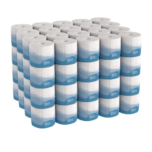 Toilet Paper | Georgia Pacific Professional 18280/01 Pacific Blue Select 2-Ply Bathroom Tissue - White (550 Sheets/Roll, 80 Rolls/Carton) image number 0