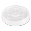 Food Trays, Containers, and Lids | Dart 16SL Slip-Thru Lid Plastic Lids for 16 oz. Hot/Cold Foam Cups - White (1000/Carton) image number 1