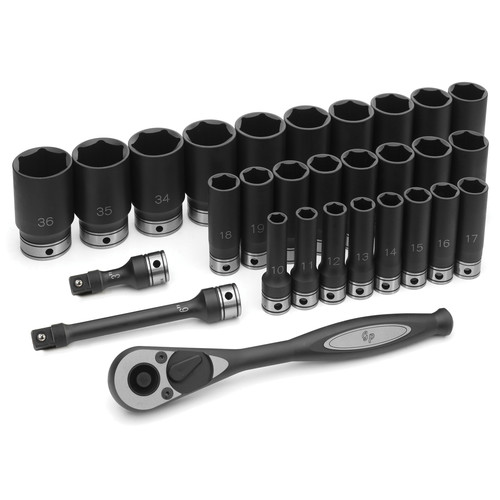 Sockets | Grey Pneumatic 82629MD 29-Piece 1/2 in. Drive 6-Point Metric Deep Duo Impact Socket Set image number 0