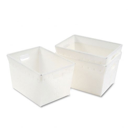Utility Carts | Mayline 90225 3-Piece/Carton 13.25 in. x 18.25 in. x 11.5 in. Mail Totes - Translucent White image number 0