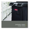 Utility Carts | Rubbermaid Commercial 2202530 10.5 in. x 16.8 in. x 33 in. 30 Gallon Fabric Cleaning Cart Bag for Rubbermaid Commercial Housekeeping and Janitorial Carts - Black (4/Carton) image number 2