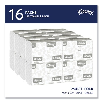 PRODUCTS | Kleenex 1890 9.2 in. x 9.4 in. 1-Ply Multi-Fold Paper Towels - White (2400/Carton)