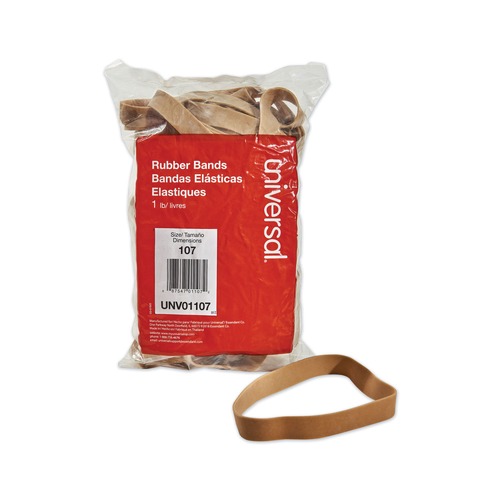  | Universal UNV01107 0.06 in. Gauge Size 107 Rubber Bands - Beige (40/Pack) image number 0