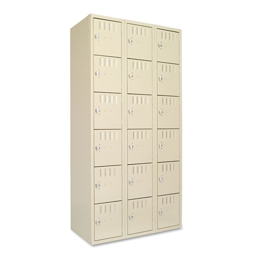 Office & Office Supplies | Tennsco BS6-121812-C-SND 36 in. x 18 in. x 72 in. Triple Stack Box Compartments - Sand image number 0