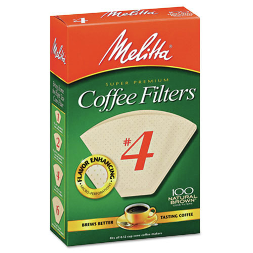 Melitta 624602 Cup Size 8 to 12 Cone Coffee Filters - Natural Brown (1200/Carton) image number 0