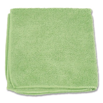 Boardwalk 12 in. x 12 in. Microfiber Cloths - Green (12/Pack)