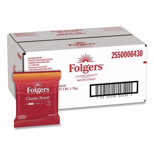 Coffee Machines | Folgers 2550006430 1.5 oz. Classic Roast Coffee Fraction Pack (42/Carton) image number 0