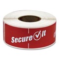 Food Service | National Checking Company P13SI-2 1 x 3 SecureIT Tamper Evident Paper Food Container Seals - Red (2/Pack) image number 1
