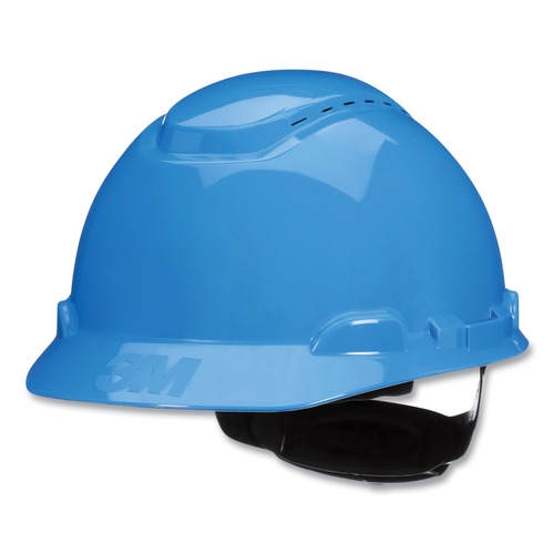 Hard Hats | 3M H-703SFV-UV SecureFit H-Series 4-Point Pressure Diffusion Ratchet Suspension H-700 Vented Cap with UV Indicator Hard Hats - Blue image number 0