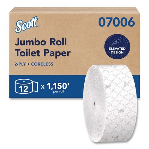 Toilet Paper | Scott 07006 Essential Coreless JRT Septic Safe 1150 ft. 2 Ply Tissues - White (12/Carton) image number 0