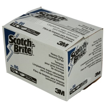 CLEANING AND SANITATION ACCESSORIES | Scotch-Brite PROFESSIONAL 86 Commercial 6 in. x 9 in. Heavy Duty Scouring Pads - Green (12-Piece/Pack 3-Pack/Carton)