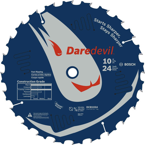 Circular Saw Blades | Bosch DCB1024 Daredevil 10 in. 24 Tooth Circular Saw Blade image number 0