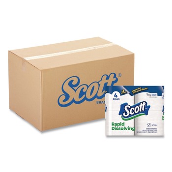 Scott 1-Ply Septic Safe Rapid-Dissolving Toilet Paper - White (48/Carton)