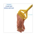 Mops | Boardwalk BWK501OR 5 in. Headband Cotton/Synthetic Fiber Super Loop Wet Mop Head - Small, Orange (12/Carton) image number 5