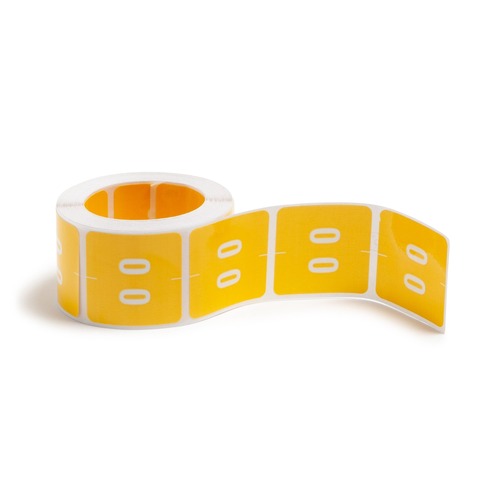Office Jansan | Smead 67420 1.5 in. x 1.5 in. "0-in End Tab File Folder Label - Yellow (250/Roll) image number 0