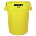 Trash Cans | Rubbermaid Commercial FG264360YEL 44 Gallon Plastic Vented Round Brute Container - Yellow image number 0