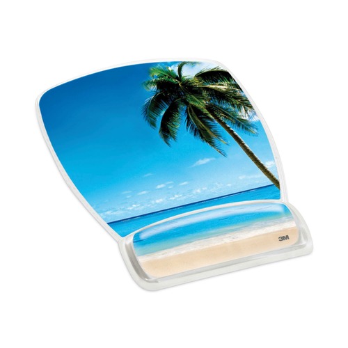  | 3M MW308BH 6 4/5 in. x 8 3/5 in. x 3/4 in. Beach Design Clear Gel Mouse Pad Wrist Rest image number 0