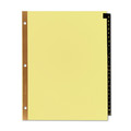 Office Jansan | Avery 11350 11 in. x 8.5 in. 25-Tab A to Z Preprinted Black Leather Tab Dividers w/Gold Reinforced Edge - Buff (1-Set) image number 2