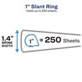 Office Jansan | Avery 05304 3 Slant Rings 1 in. Capacity 11 in. x 8.5 in. Heavy-Duty Non Stick View Binder with DuraHinge - White image number 1