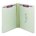  | Smead 14910 Recycled Pressboard Fastener Folders with Straight Tabs - Letter, Gray/Green (25/Box) image number 0
