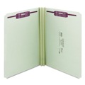 Office Jansan | Smead 14910 Recycled Pressboard Fastener Folders with Straight Tabs - Letter, Gray/Green (25/Box) image number 0