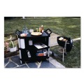 Labor Day Sale! Save $30 off $199! | Rubbermaid Commercial FG409300BLA 40.63 in. x 20 in. x 37.81 in. 300 lbs. Capacity 3 Shelves Plastic Xtra Utility Cart with Enclosed Sides and Back - Black image number 3