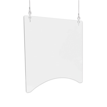 Deflecto 23.75 in. x 35.75 in. Polycarbonate Hanging Barrier - Clear (2/Carton)